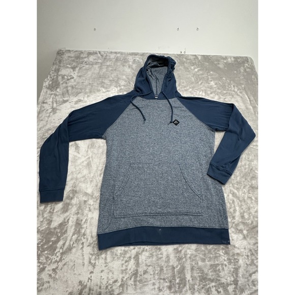 RVCA Men's Classic Pullover Hoodie Men's Size Large Blue 2 Tone Drawstring - Picture 1 of 7